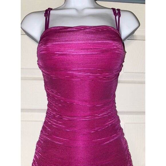 Purple Ruched Mini Dress With Adjustable Spaghetti Straps - Picture 2 of 8